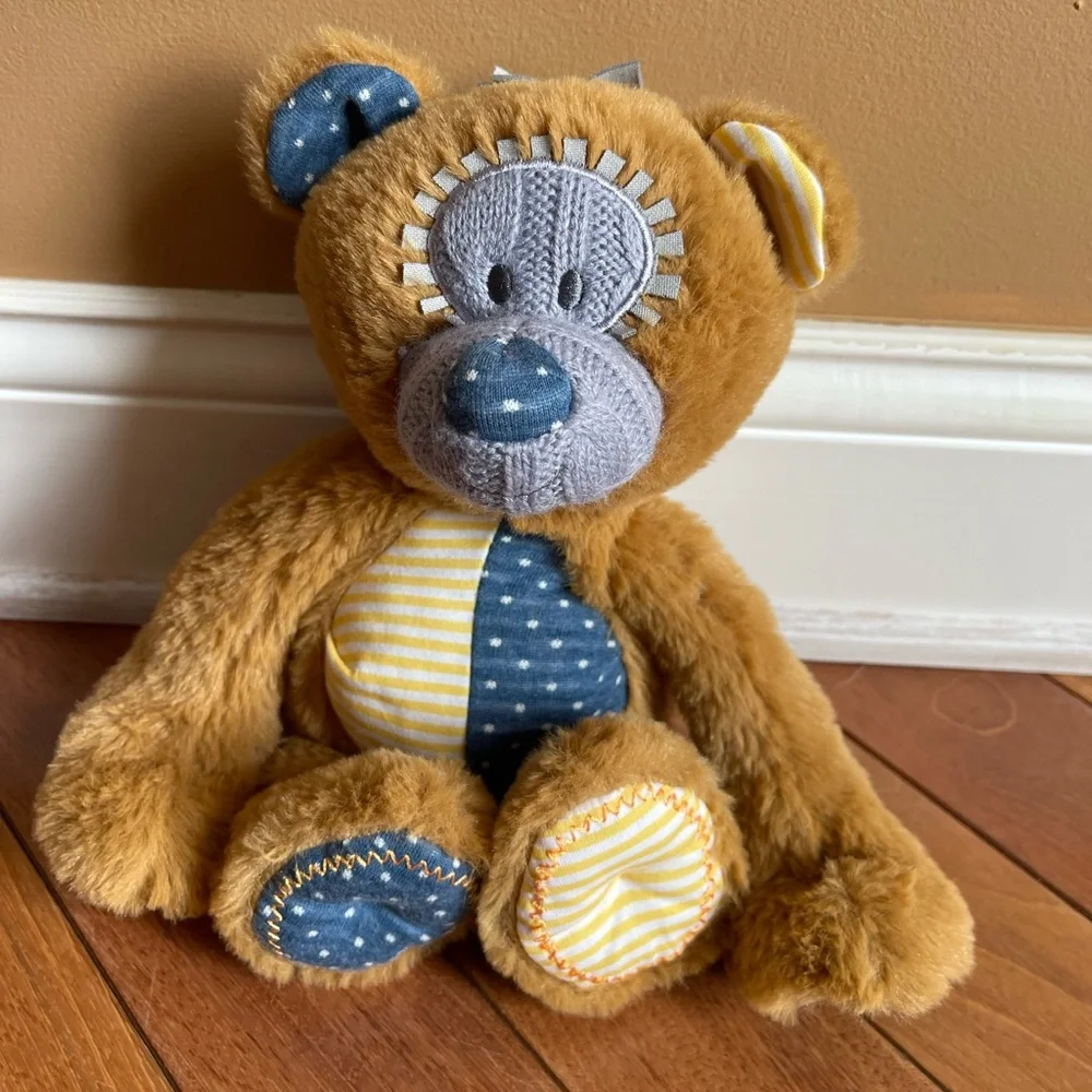 DEMDACO Patchwork Teddy Bear Plush – Mixed Fabric Brown Bear – 12” - Picture 9 of 9